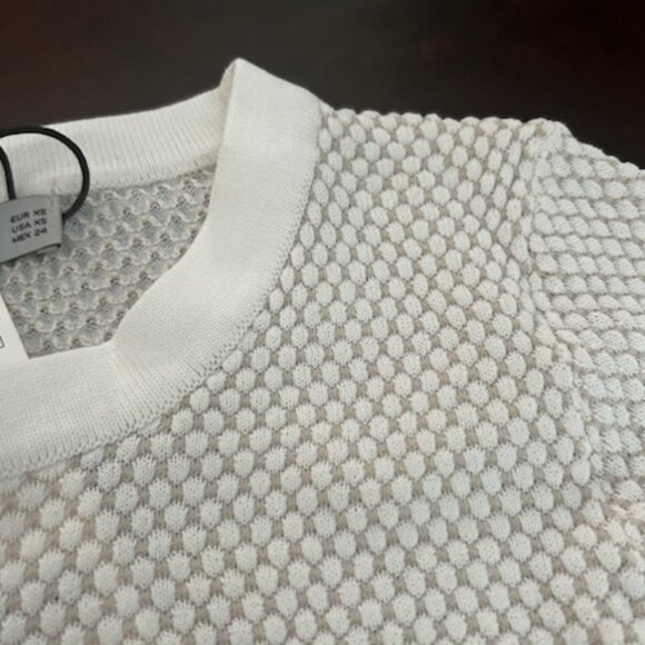 NWT Zara Cream Cropped Sweater With an Open Weave - Picture 6 of 10